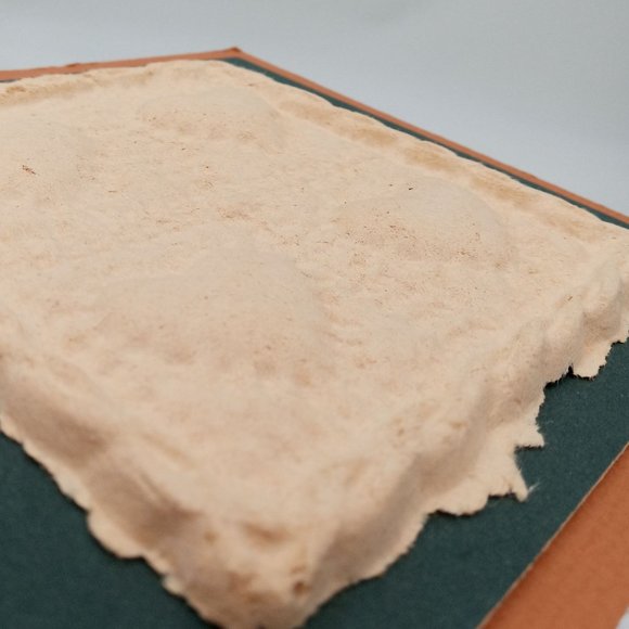 Heart Quilt Block Style Paper Cast Art Embossed Pressed Handmade Decor 1980s - Picture 4 of 8